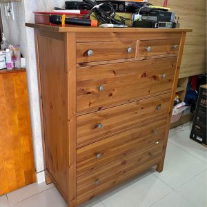 Tủ 6 ngăn kéo gỗ thông